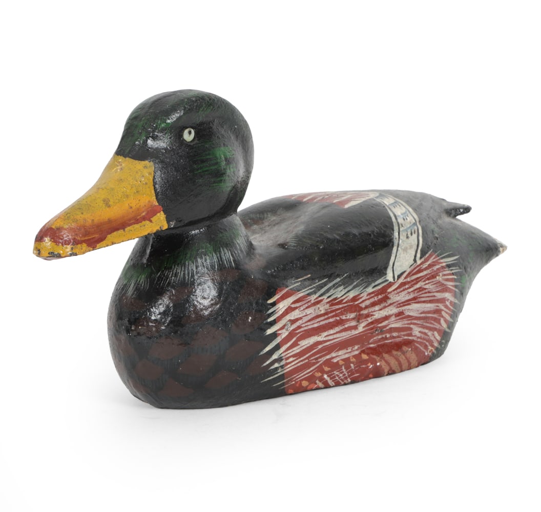 PAINTED CAST-IRON MALLARD DUCK DECOY DOORSTOP (1 of 13)