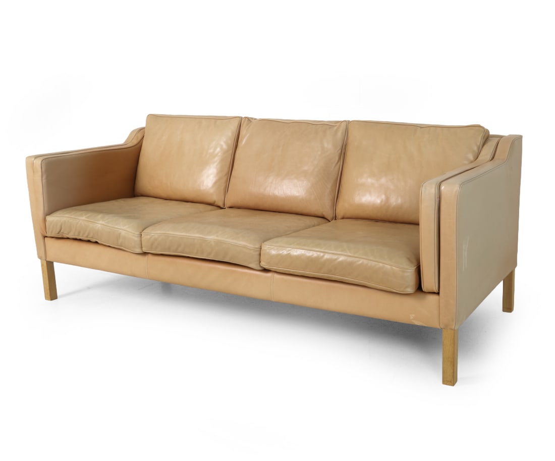ATTR. STOUBY DANISH LEATHER SOFA C. 1970S (1 of 1)