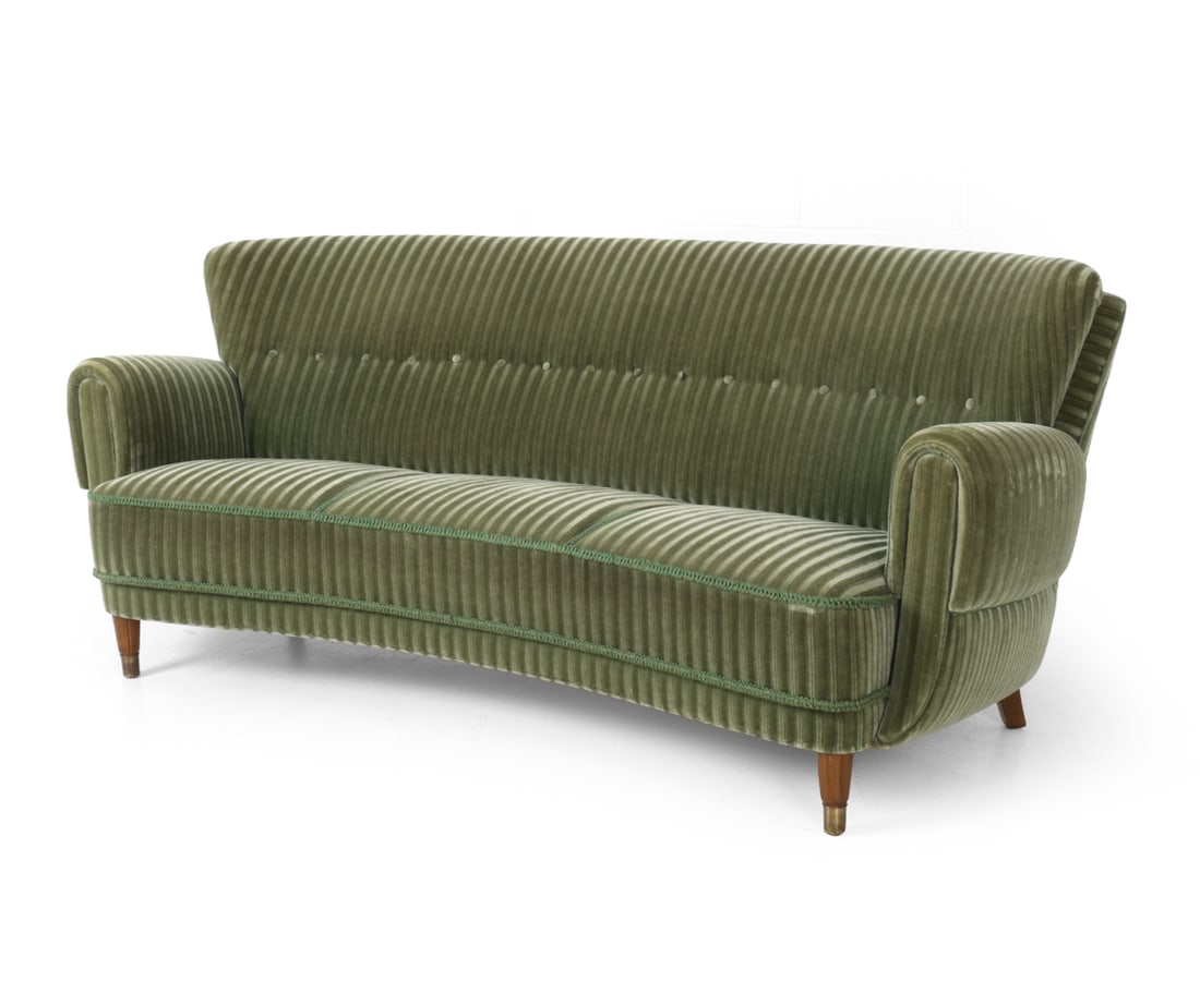 STYLE OF LASSEN DANISH MOHAIR SOFA C. 1960S (1 of 1)