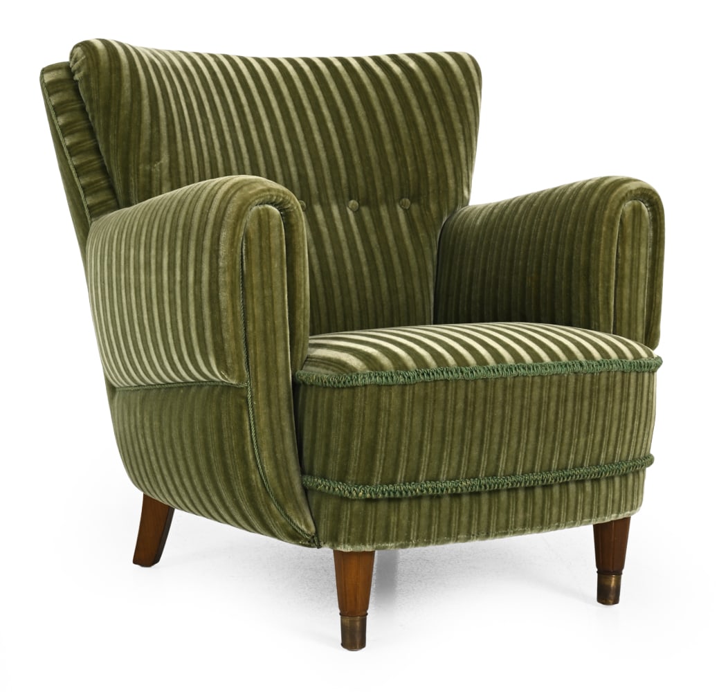 STYLE OF LASSEN DANISH MOHAIR LOUNGE CHAIR 1960S (1 of 1)