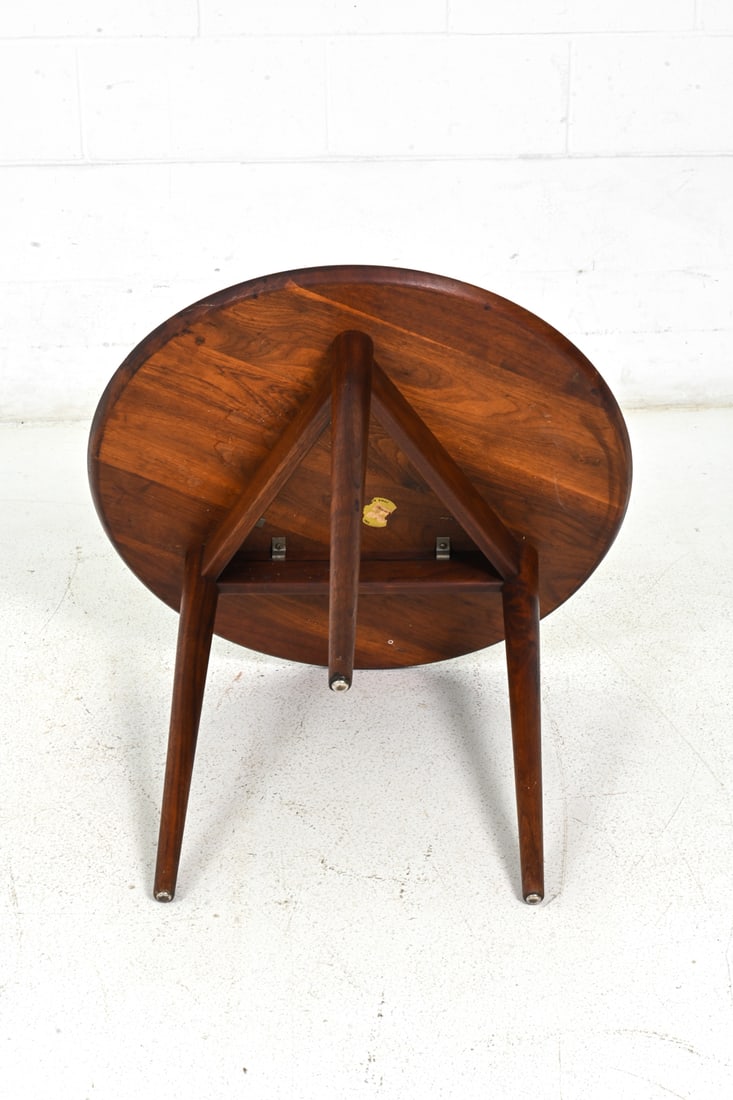JENS RISOM WALNUT ROUND SIDE OR COFFEE TABLE - 13