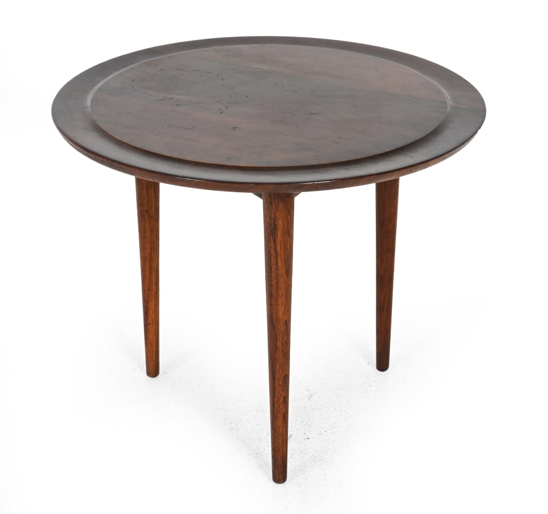 JENS RISOM WALNUT ROUND SIDE OR COFFEE TABLE (1 of 14)