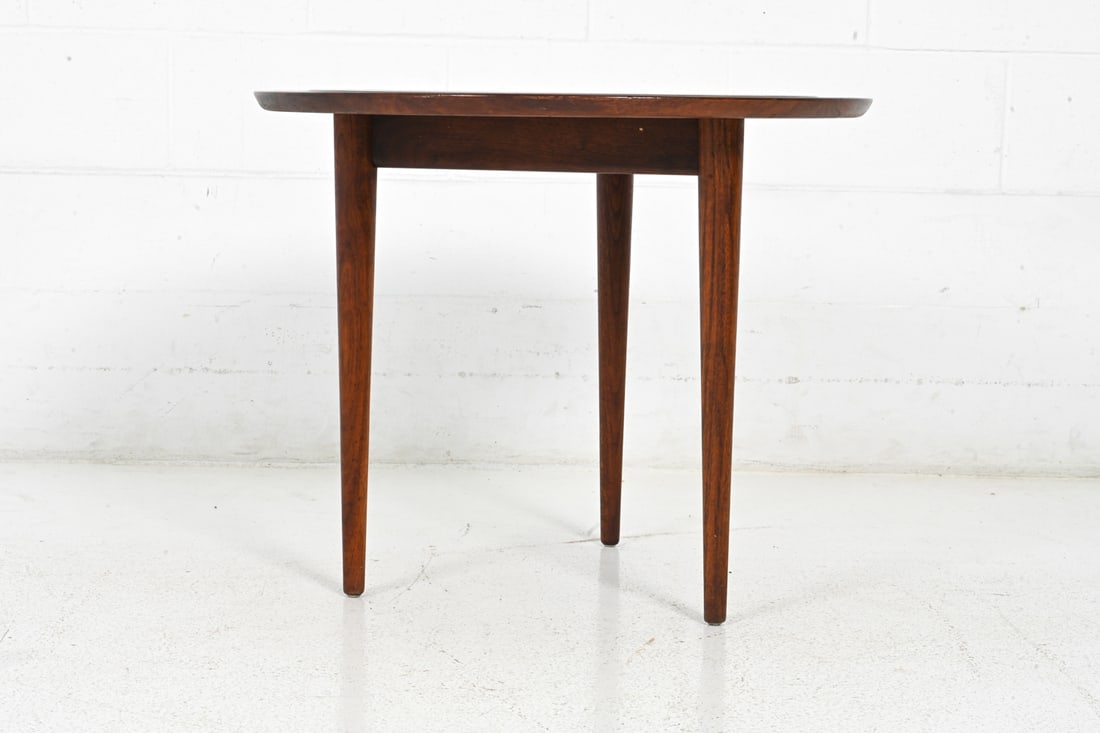 JENS RISOM WALNUT ROUND SIDE OR COFFEE TABLE - 3