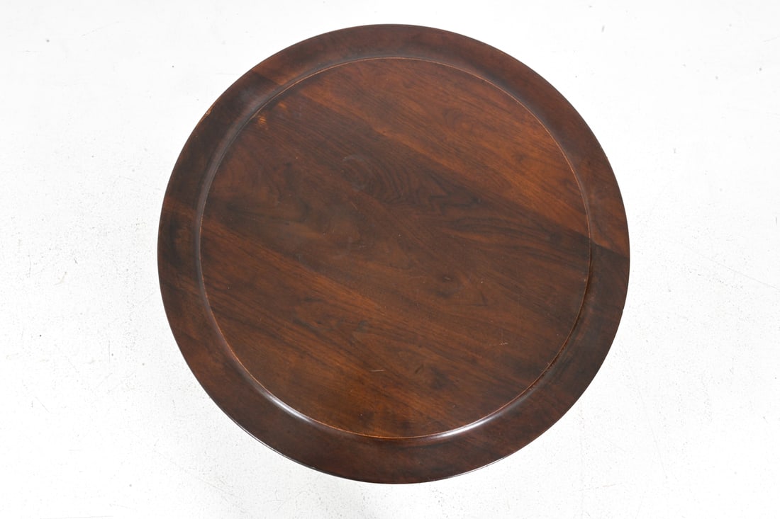 JENS RISOM WALNUT ROUND SIDE OR COFFEE TABLE - 5
