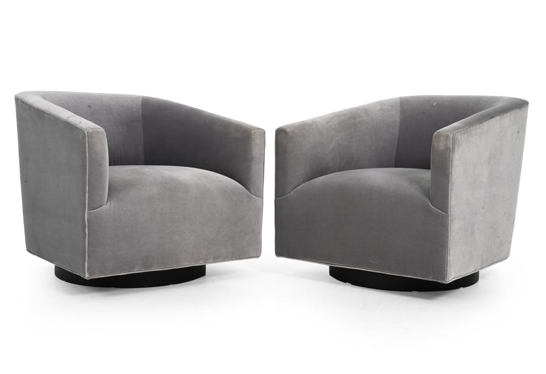 PAIR MITCHELL GOLD & BOB WILLIAMS SWIVEL CHAIRS (1 of 11)