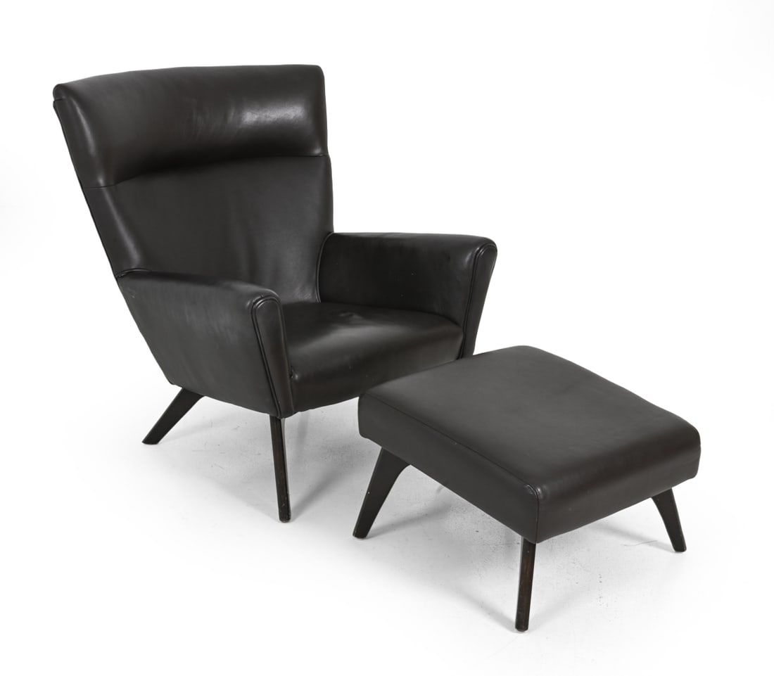 ROOM & BOARD LEATHER LOUNGE CHAIR & OTTOMAN (1 of 19)