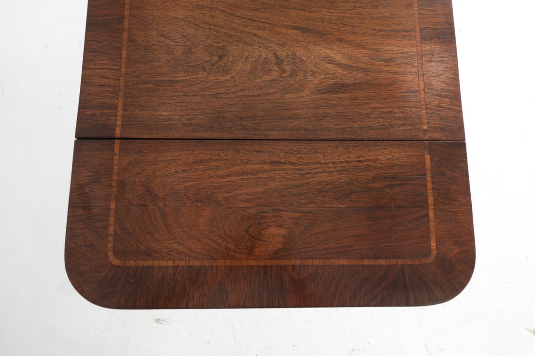 REGENCY-STYLE MAHOGANY DROP-LEAF SOFA TABLE - 11