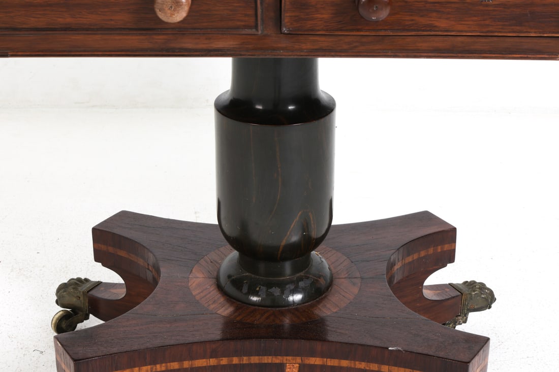 REGENCY-STYLE MAHOGANY DROP-LEAF SOFA TABLE - 12