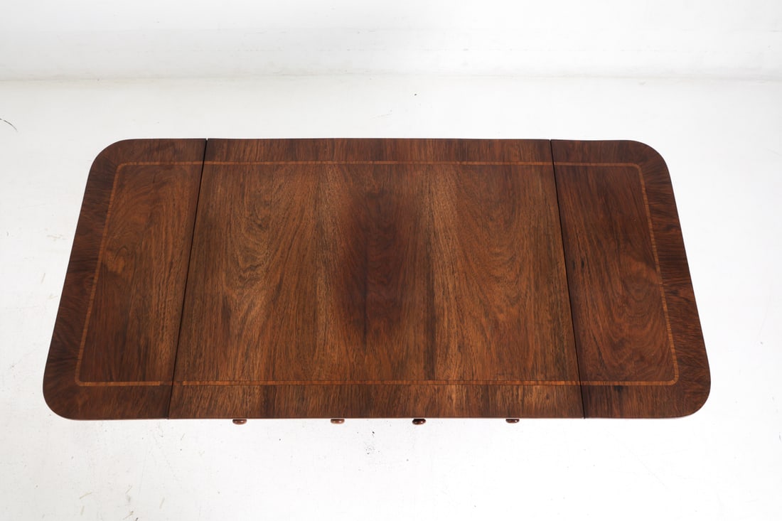 REGENCY-STYLE MAHOGANY DROP-LEAF SOFA TABLE - 6