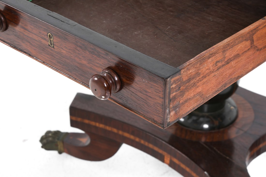 REGENCY-STYLE MAHOGANY DROP-LEAF SOFA TABLE - 8