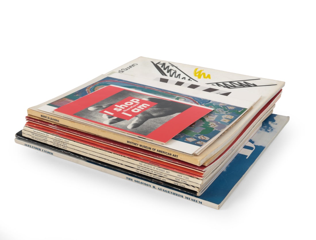 VINTAGE ART EPHEMERA GROUPING: Grouping includes books, art, photographs, newspaper clips, all on the subject of art and design. Dimensions: (Largest) H 9" x W 10" Condition: Wear consistent with age including small tears, dents to