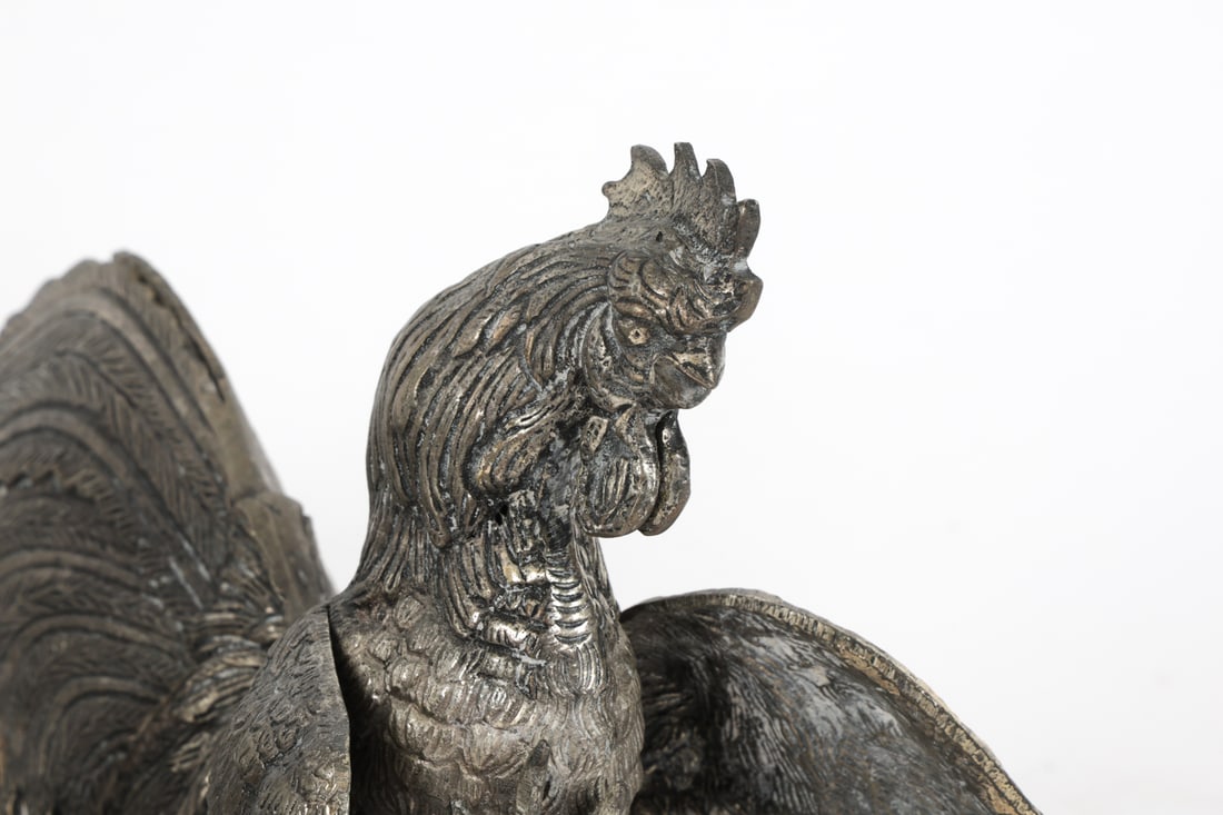 SILVERPLATE ROOSTER SCULPTURES - 12