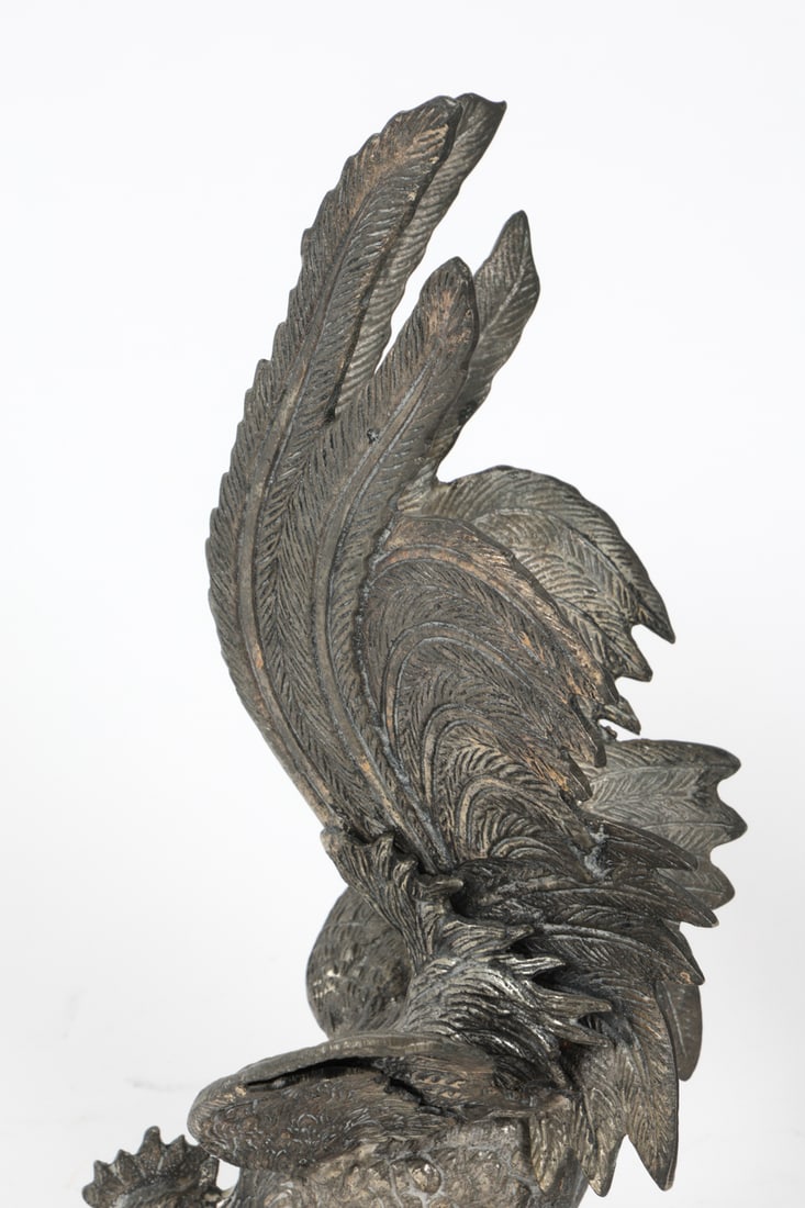 SILVERPLATE ROOSTER SCULPTURES - 9