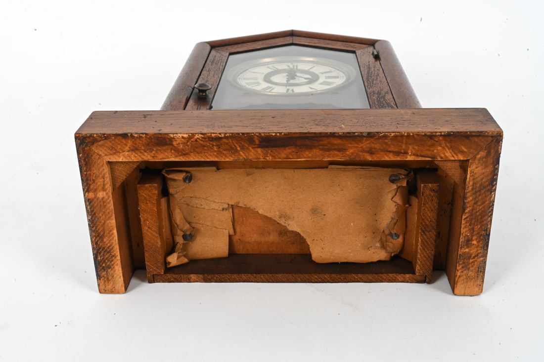 SETH THOMAS GOTHIC MAHOGANY SHELF CLOCK - 17