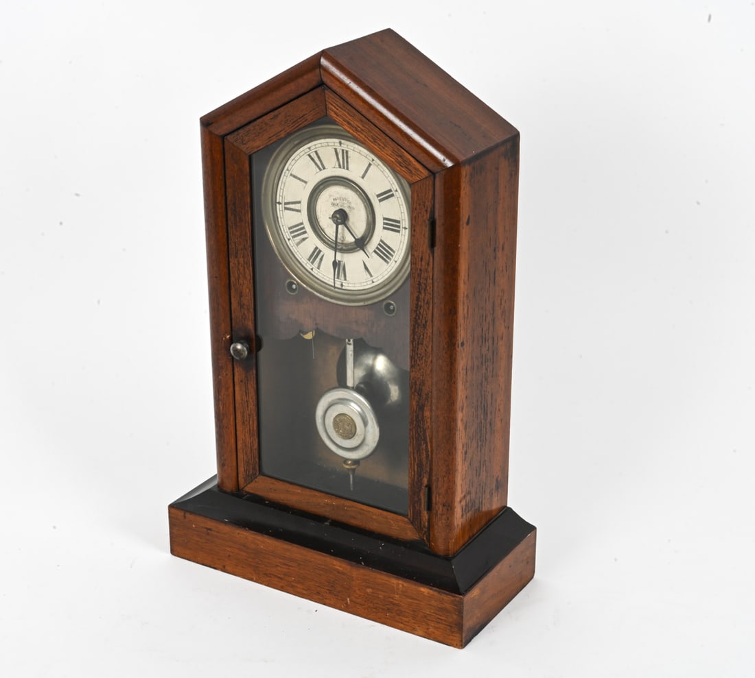 SETH THOMAS GOTHIC MAHOGANY SHELF CLOCK - 3