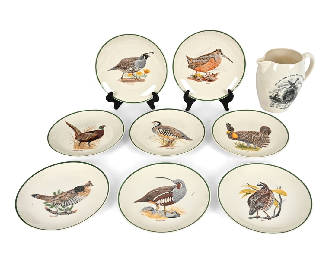 COPELAND SPODE PITCHER & BIRD PLATES GROUPING (1 of 13)