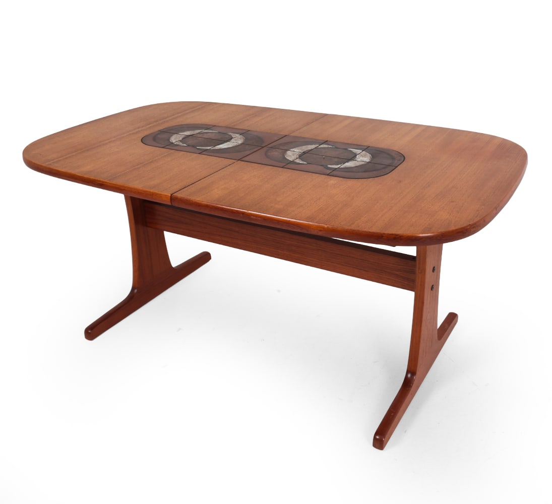 POUL H. POULSEN DANISH TEAK & TILE DINING TABLE (1 of 17)
