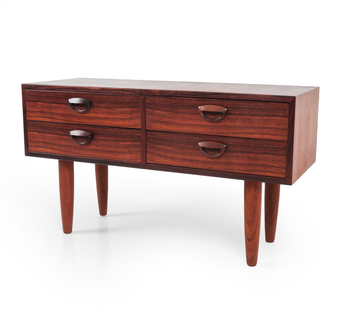 KAI KRISTANSEN ROSEWOOD LOW CHEST OF DRAWERS 1960S (1 of 19)