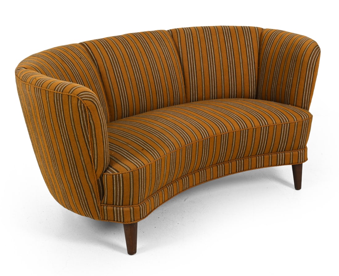 VIGGO BOESEN STYLE DANISH BANANA SOFA C. 1940S (1 of 13)