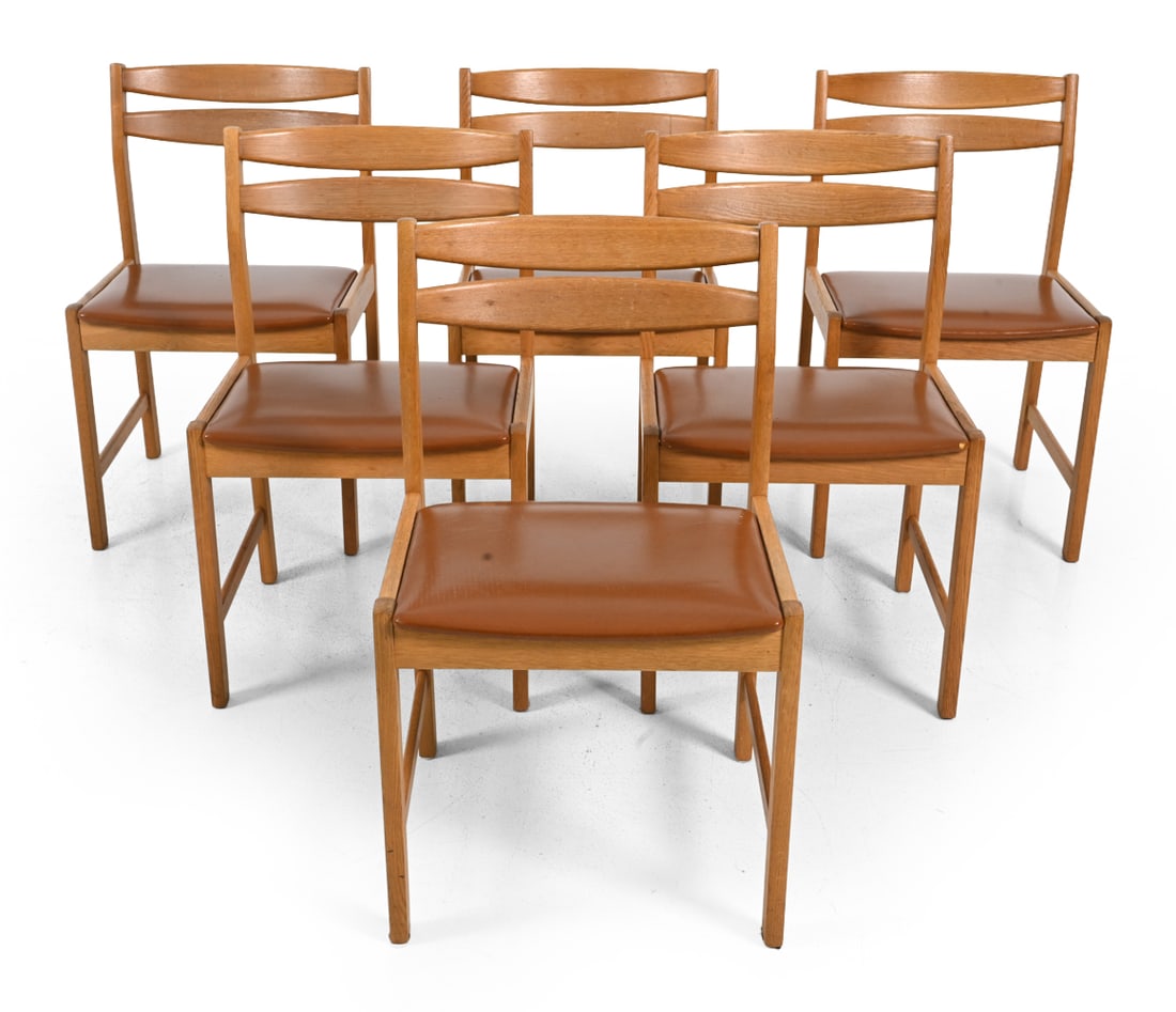 (6) MID-CENUTRY DANISH OAK DINING CHAIRS (1 of 12)