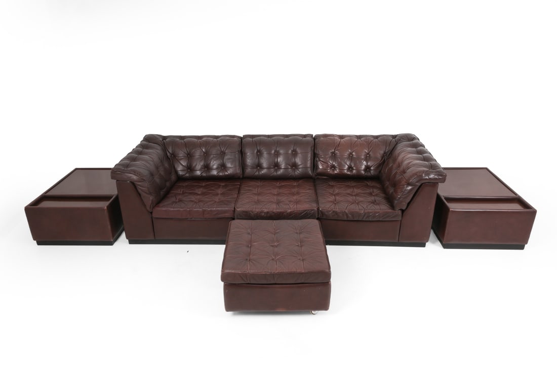 DE SEDE STYLE LEATHER MODULAR SOFA C. 1970S (1 of 1)