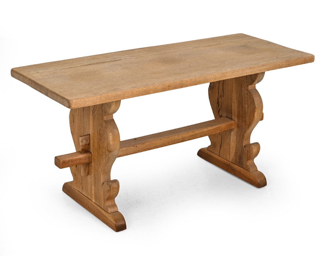 HENNING KJAERNULF STYLE DANISH OAK TRESTLE TABLE (1 of 15)