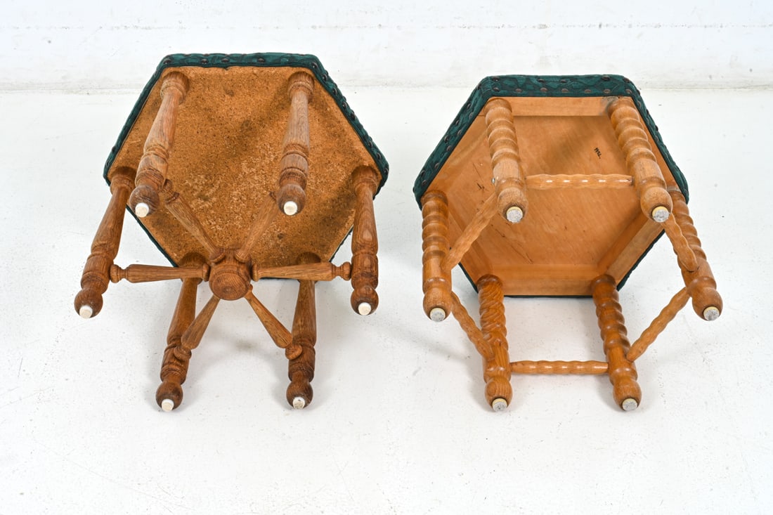 SCANDINAVIAN TURNED OAK STOOLS - 14