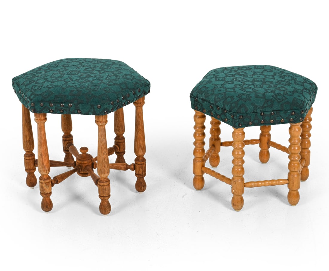 SCANDINAVIAN TURNED OAK STOOLS (1 of 17)