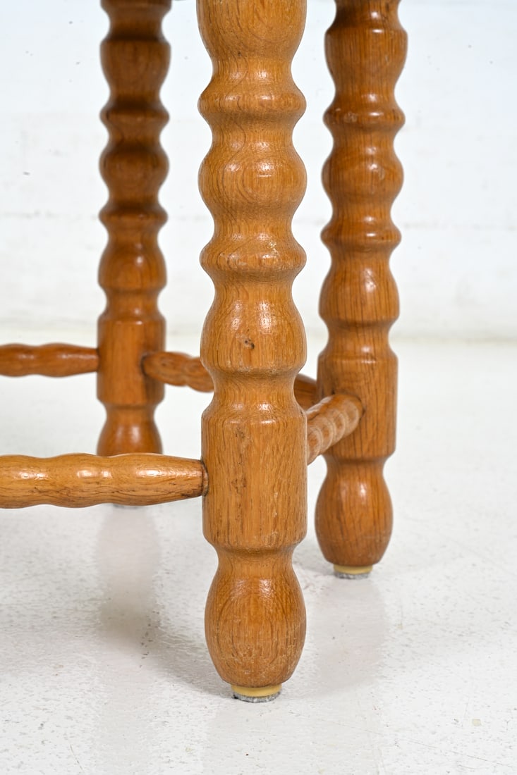 SCANDINAVIAN TURNED OAK STOOLS - 4