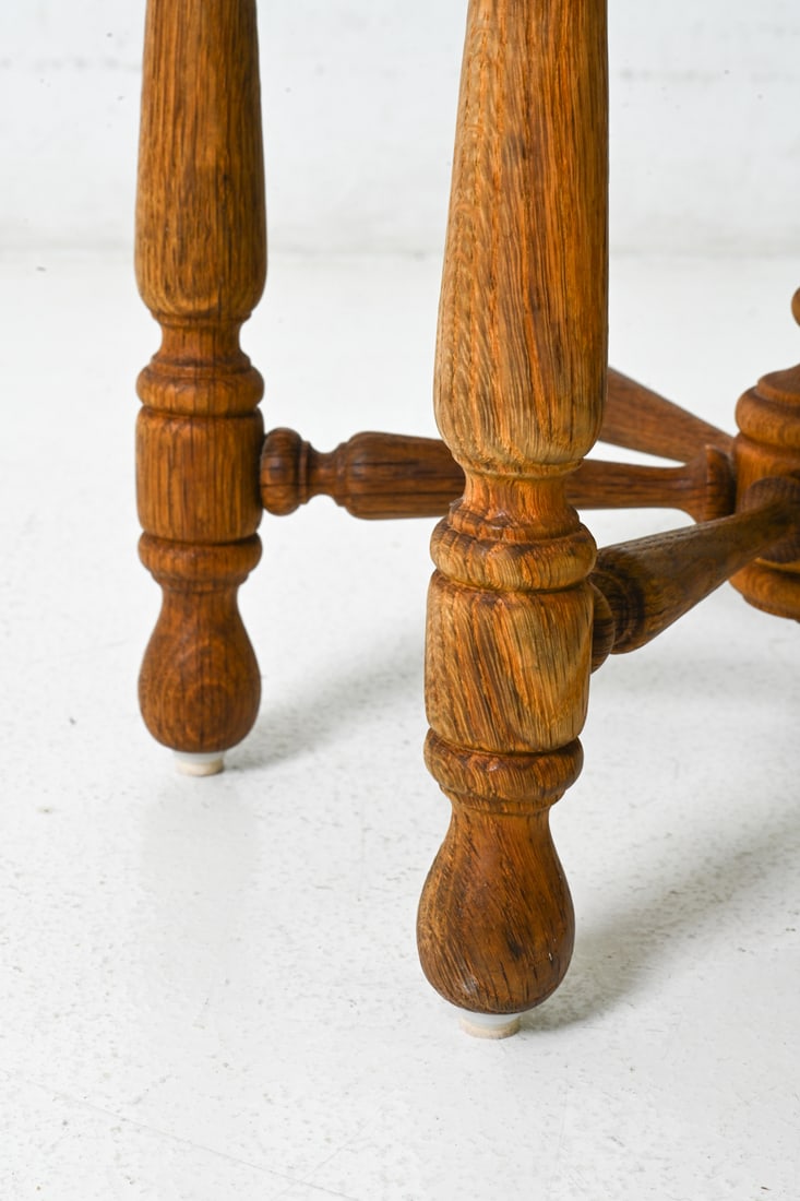 SCANDINAVIAN TURNED OAK STOOLS - 6