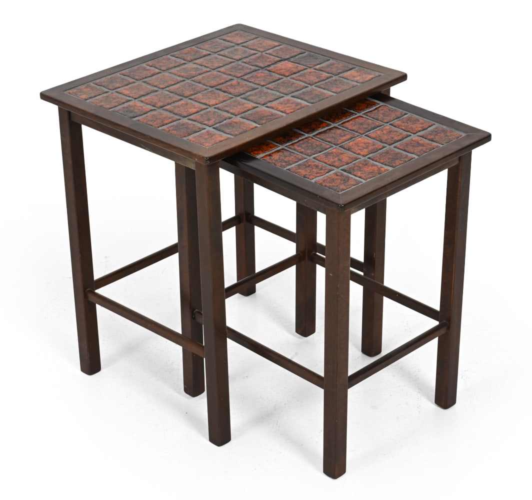 DANISH TEAK & TILE TOP NESTING TABLES C. 1970S (1 of 18)
