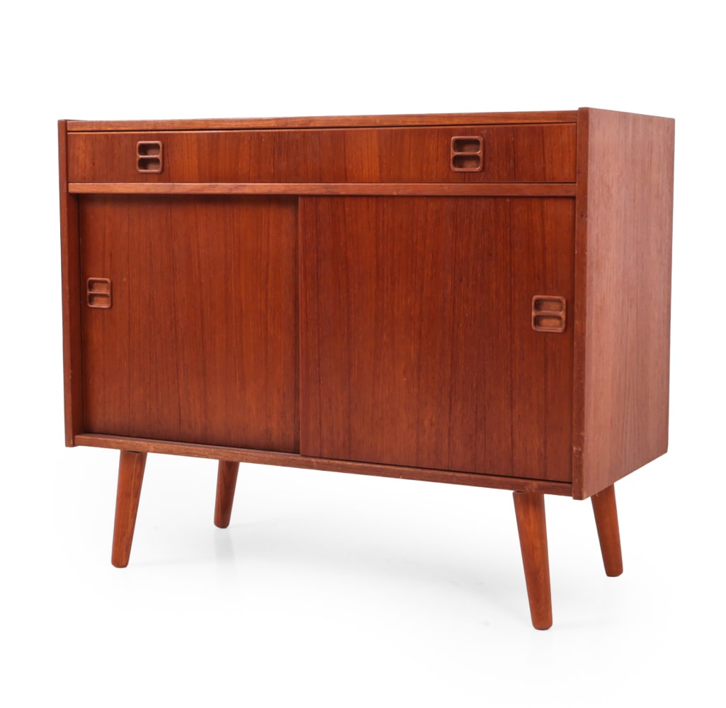 DANISH TEAK CREDENZA CABINET C. 1960S (1 of 1)