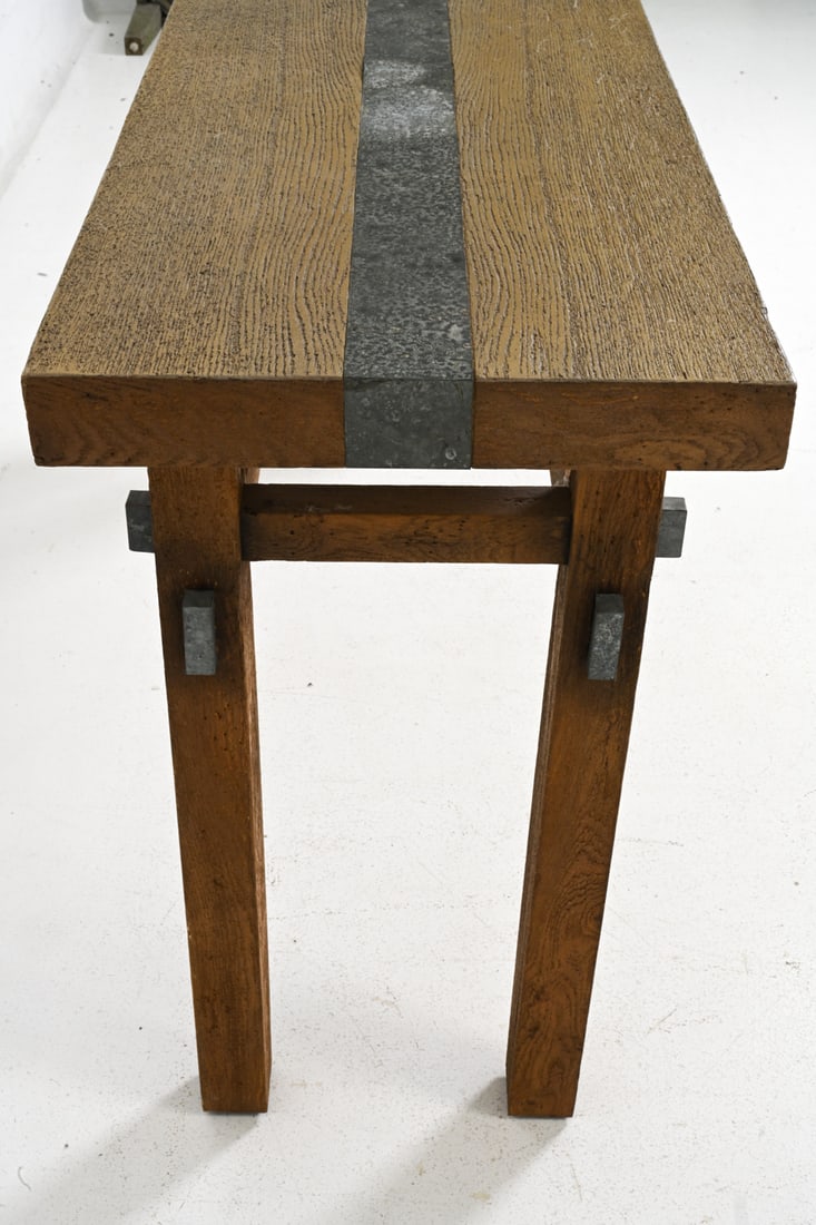 RUSTIC OAK CONSOLE TABLE - 10