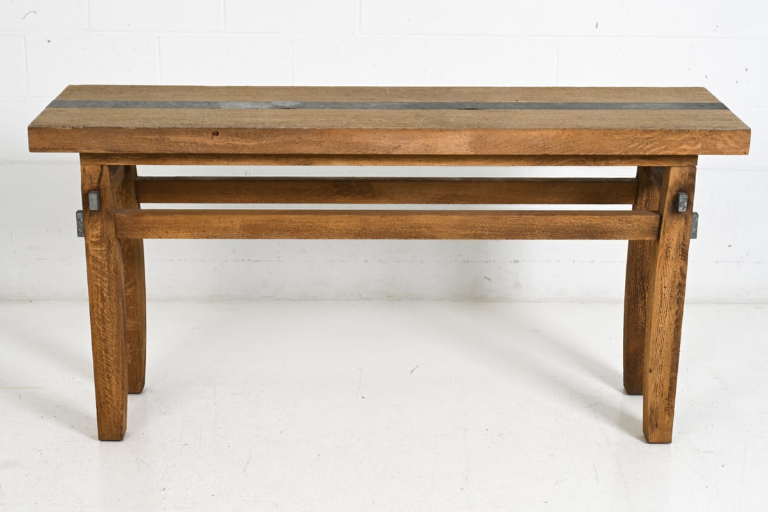 RUSTIC OAK CONSOLE TABLE - 6