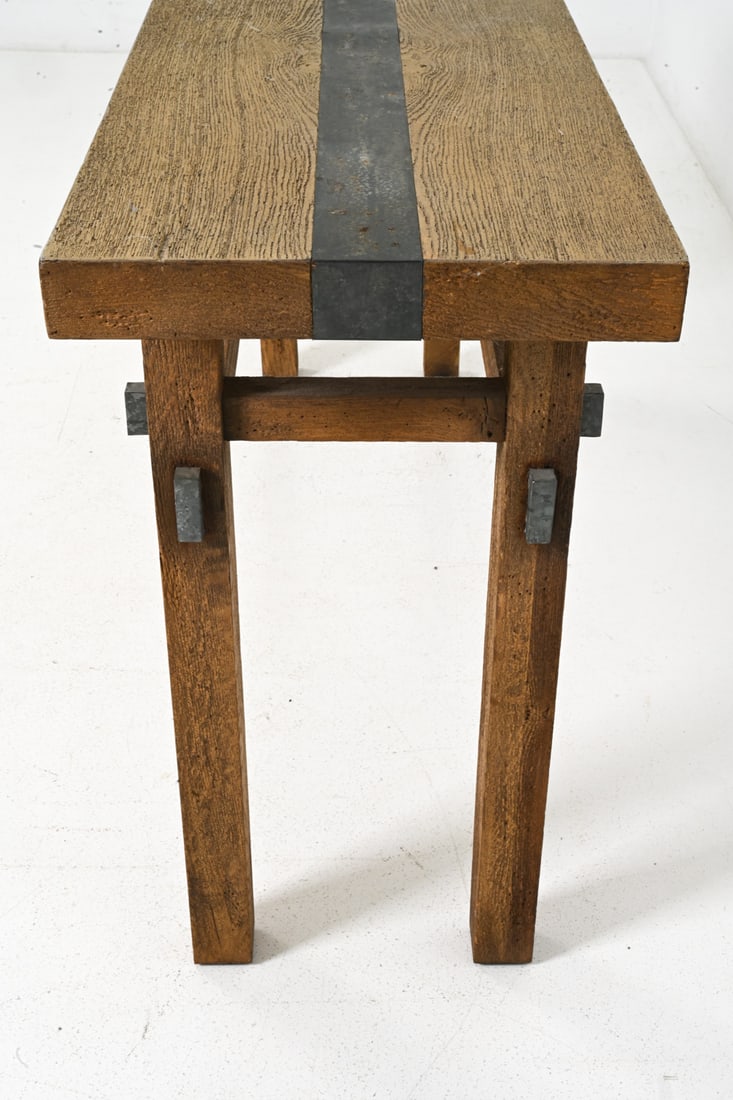 RUSTIC OAK CONSOLE TABLE - 8