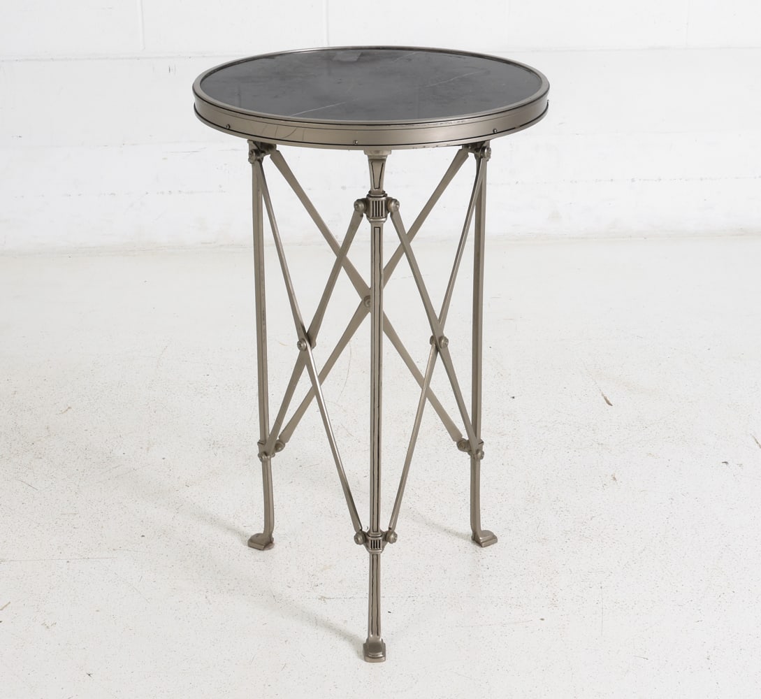 GUERIDON STYLE MARBLE TOP SIDE TABLE - 2