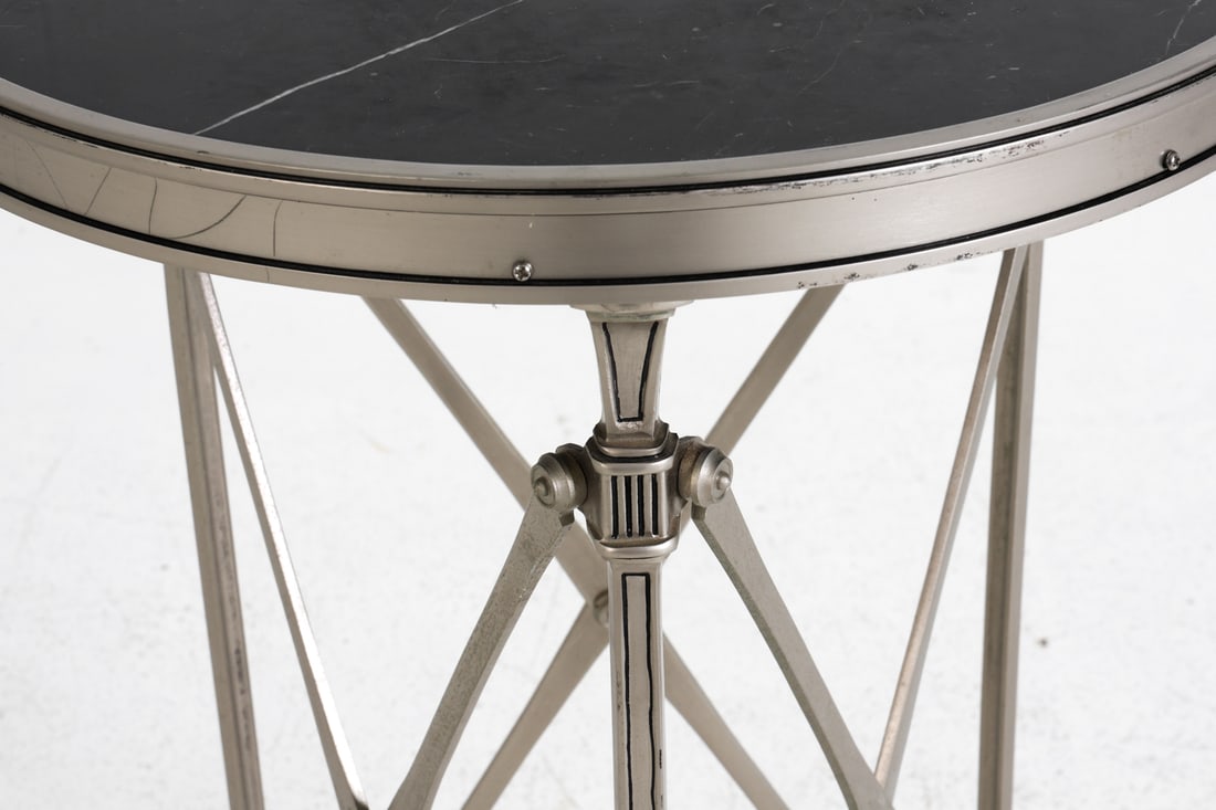 GUERIDON STYLE MARBLE TOP SIDE TABLE - 4