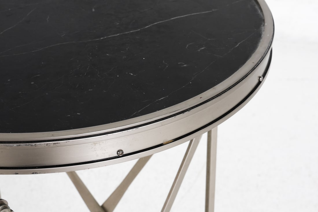 GUERIDON STYLE MARBLE TOP SIDE TABLE - 8