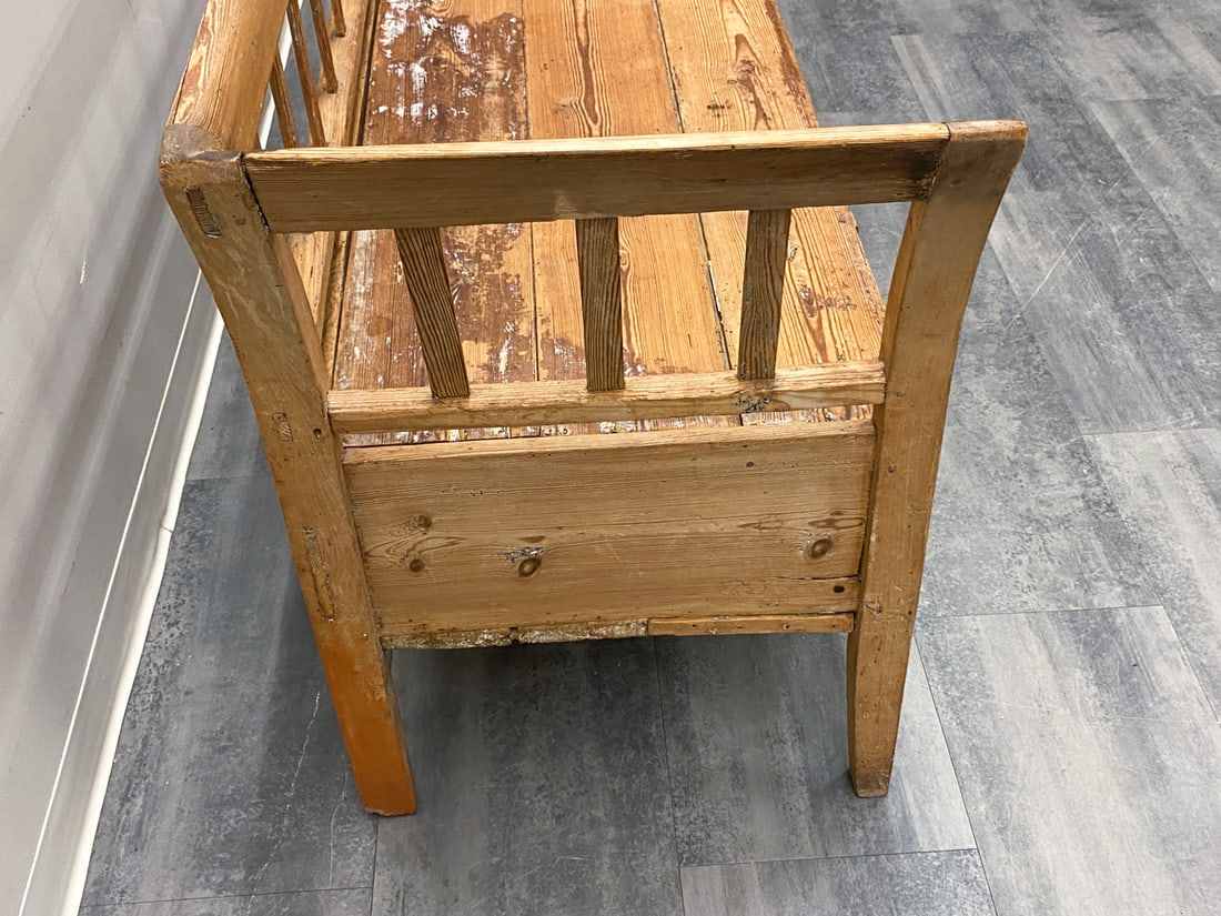 ANTIQUE SWEDISH PINE BENCH - 10