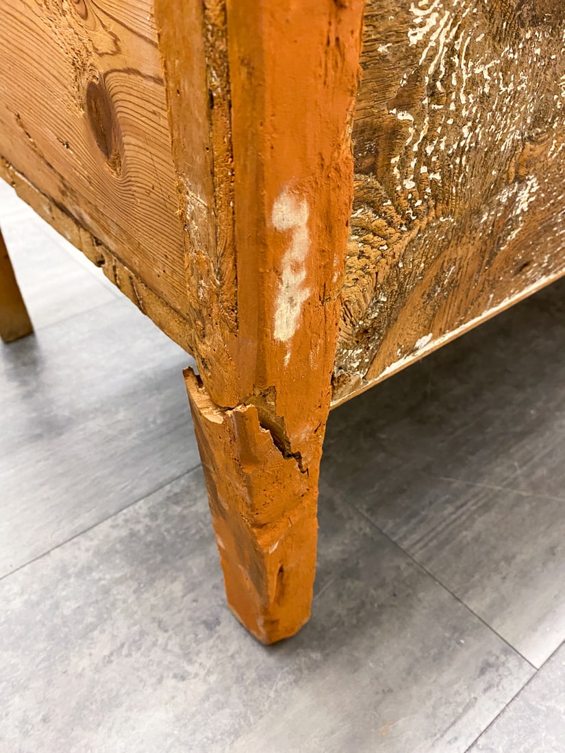 ANTIQUE SWEDISH PINE BENCH - 13