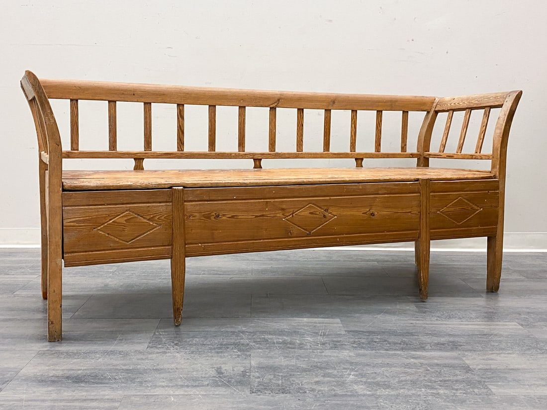 ANTIQUE SWEDISH PINE BENCH - 2