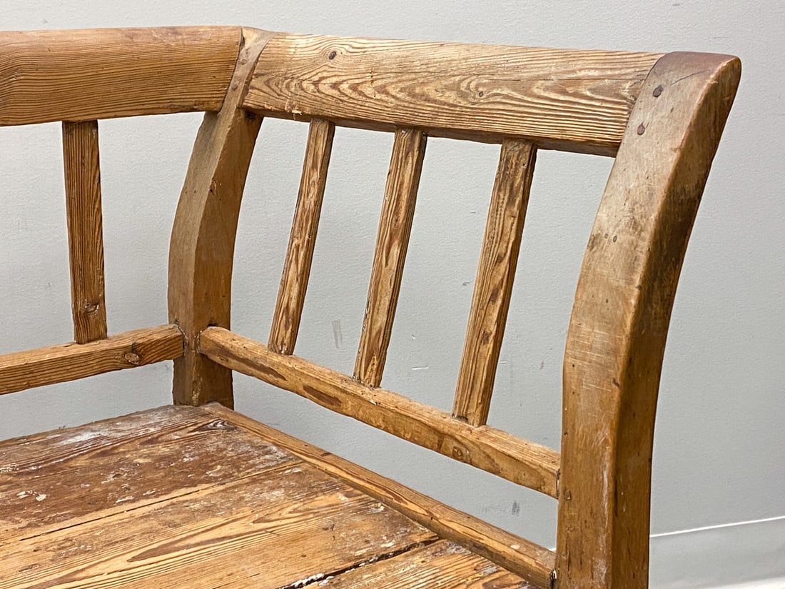 ANTIQUE SWEDISH PINE BENCH - 4