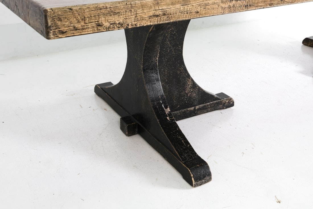 RUSTIC FARMHOUSE STYLE ELM DINING TABLE - 10