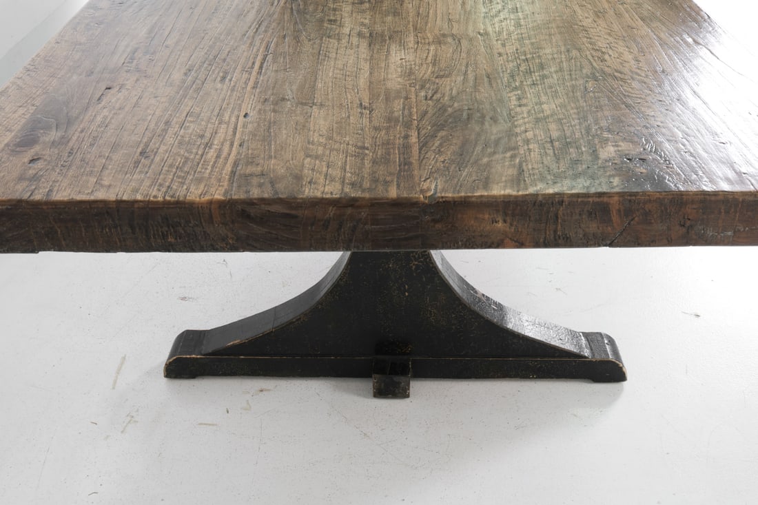RUSTIC FARMHOUSE STYLE ELM DINING TABLE - 11