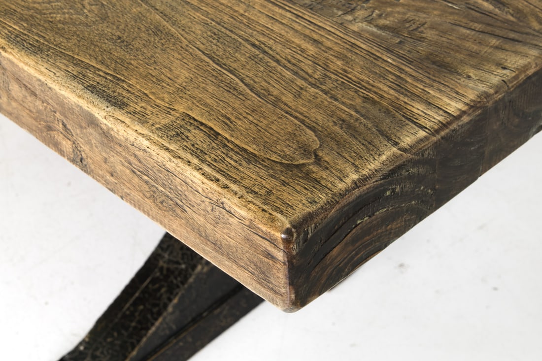 RUSTIC FARMHOUSE STYLE ELM DINING TABLE - 13
