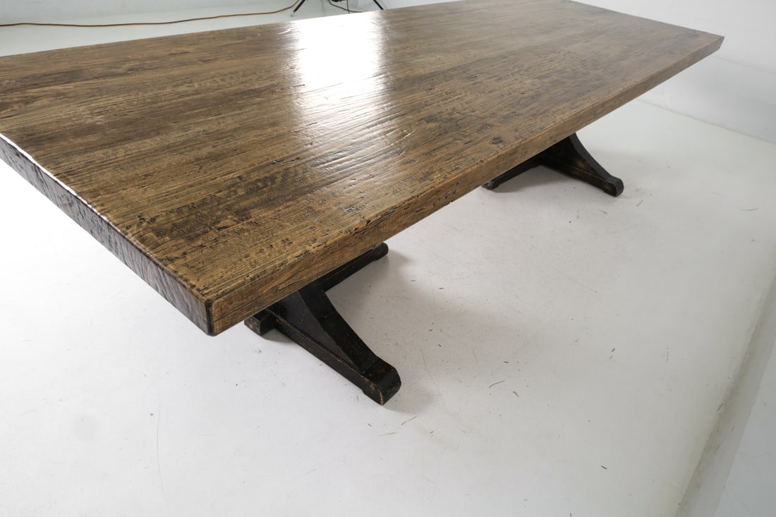 RUSTIC FARMHOUSE STYLE ELM DINING TABLE - 14