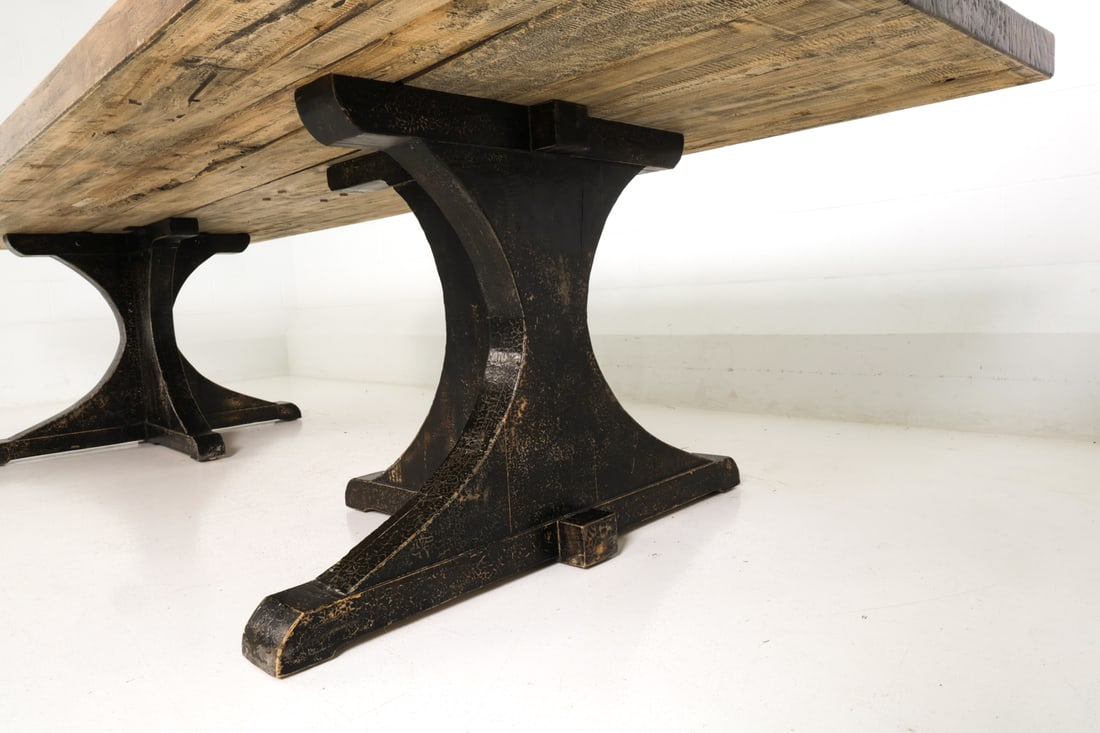 RUSTIC FARMHOUSE STYLE ELM DINING TABLE - 15