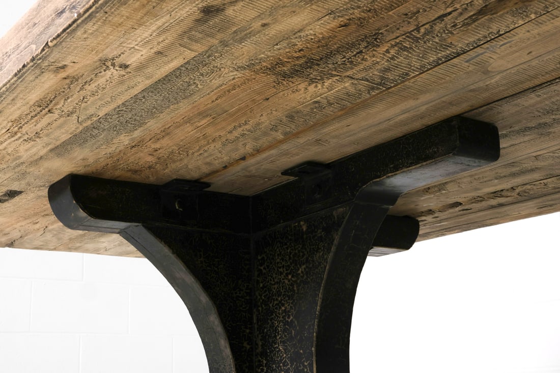 RUSTIC FARMHOUSE STYLE ELM DINING TABLE - 17