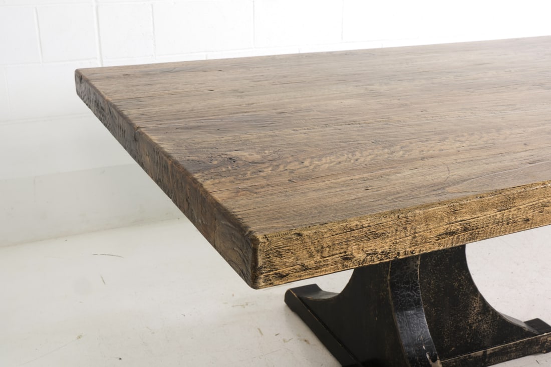 RUSTIC FARMHOUSE STYLE ELM DINING TABLE - 9