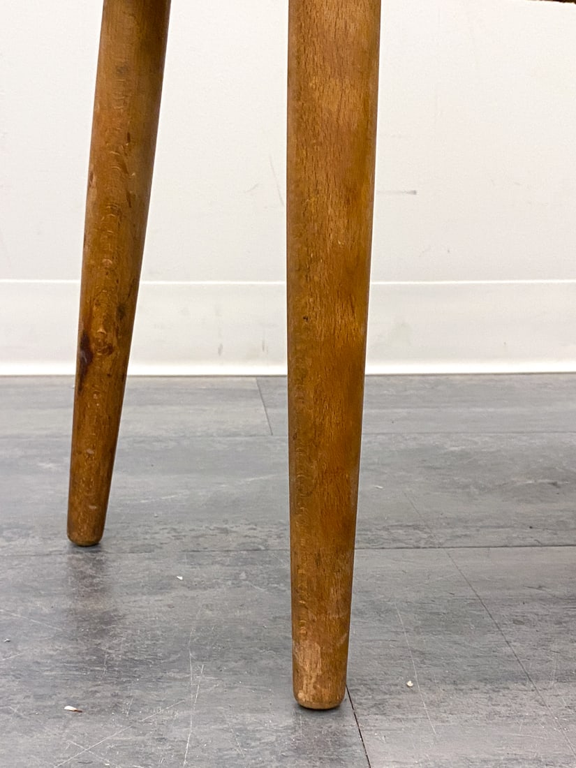 SCANDINAVIAN BEECH STOOL C. 1960S - 3